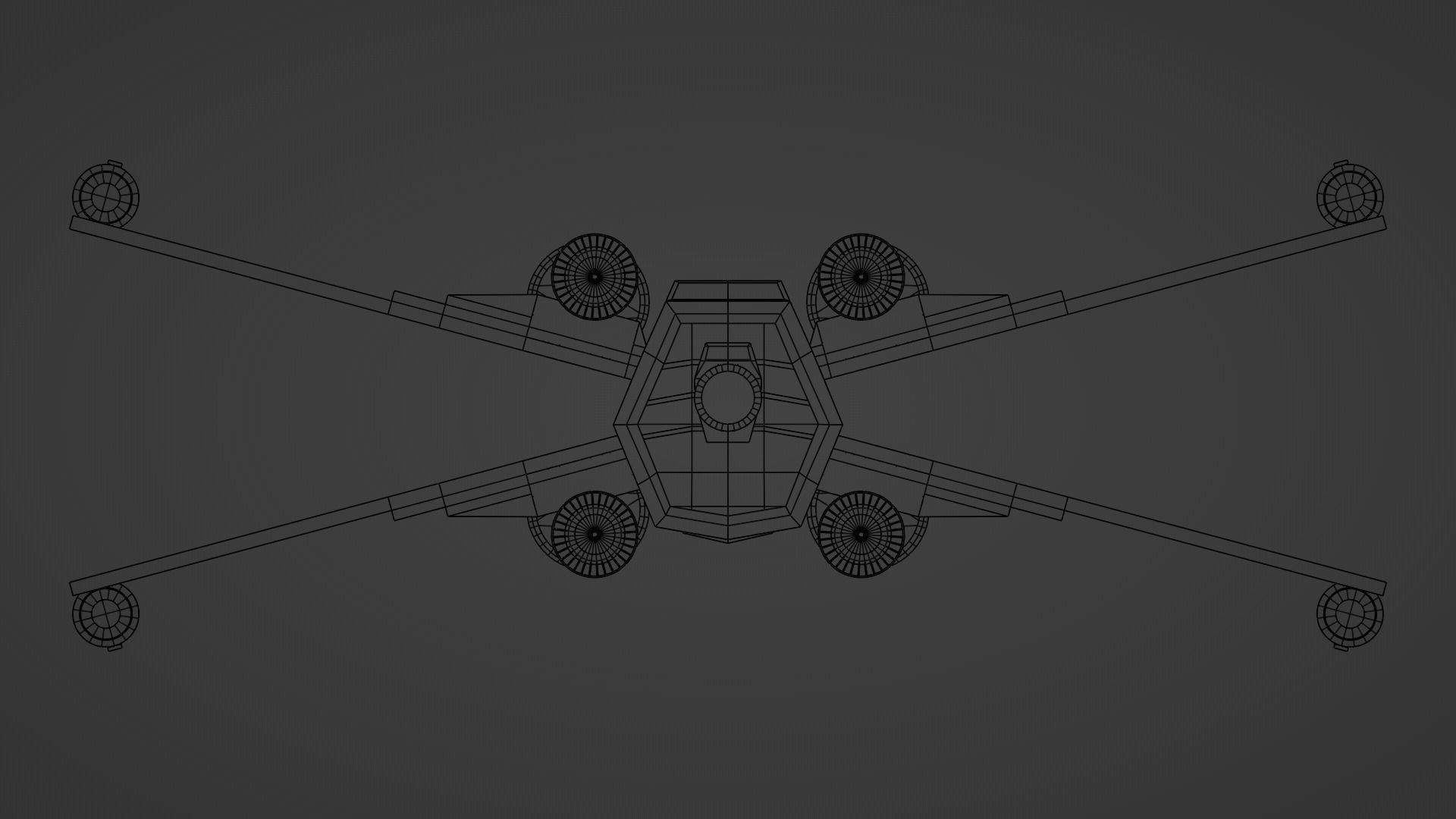 X-Wing Low-poly 3D model_14