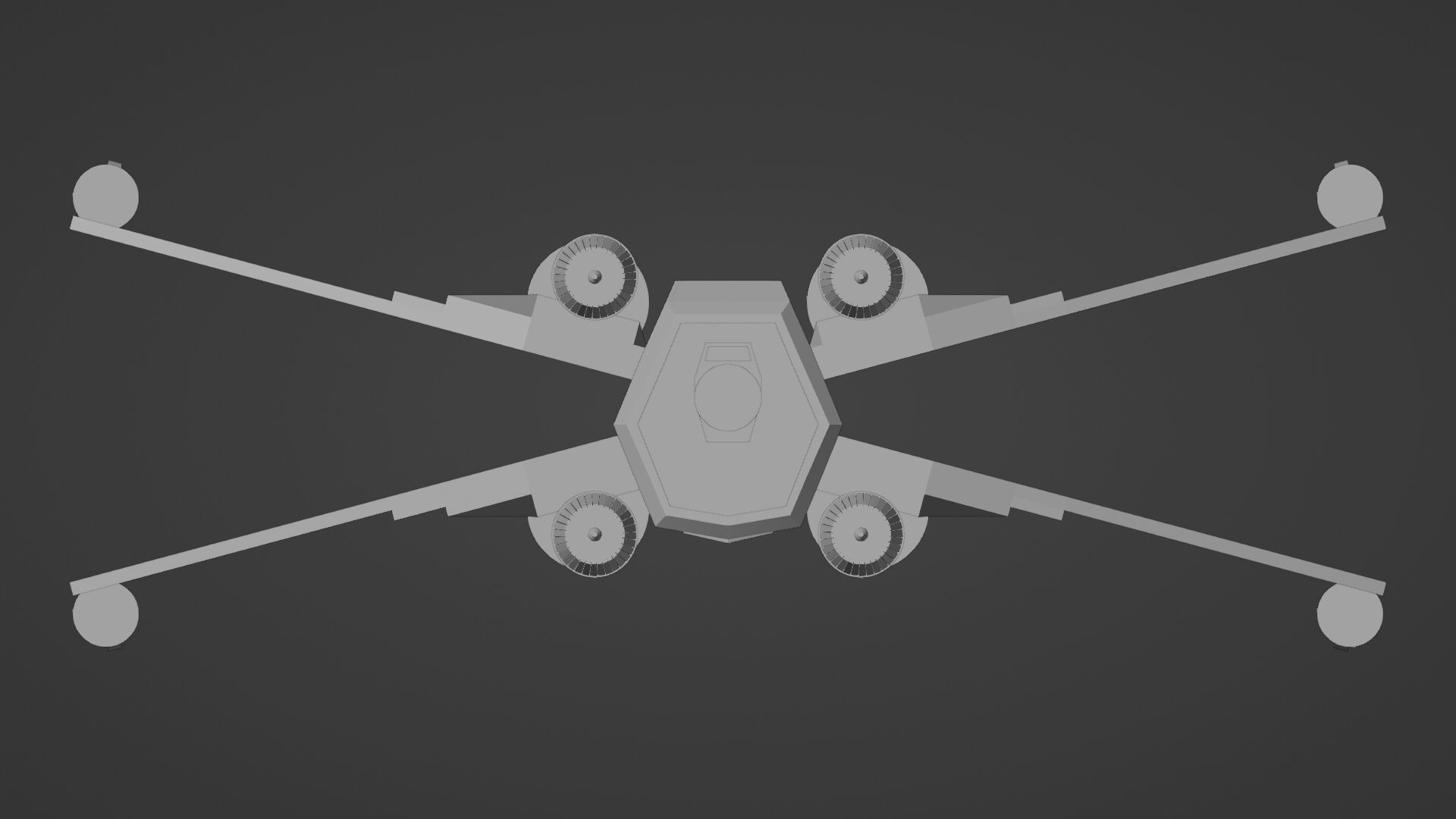 X-Wing Low-poly 3D model_9