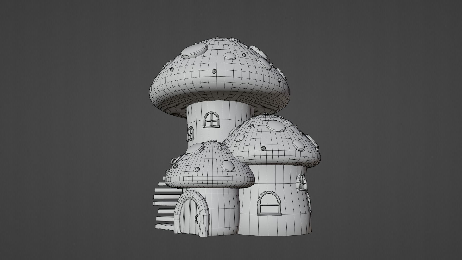 Mushroom House 4 Low-poly 3D model_10