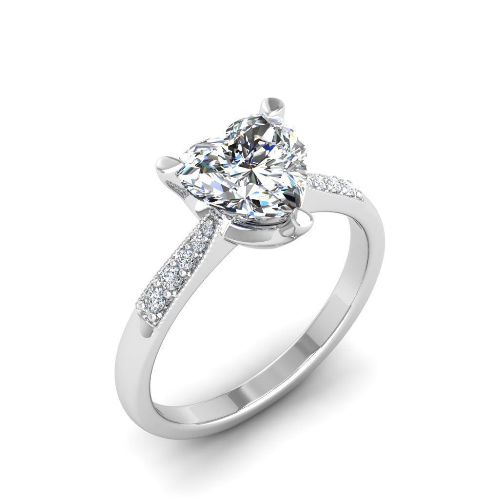 Engagement ring Lara heart  3D print model_15