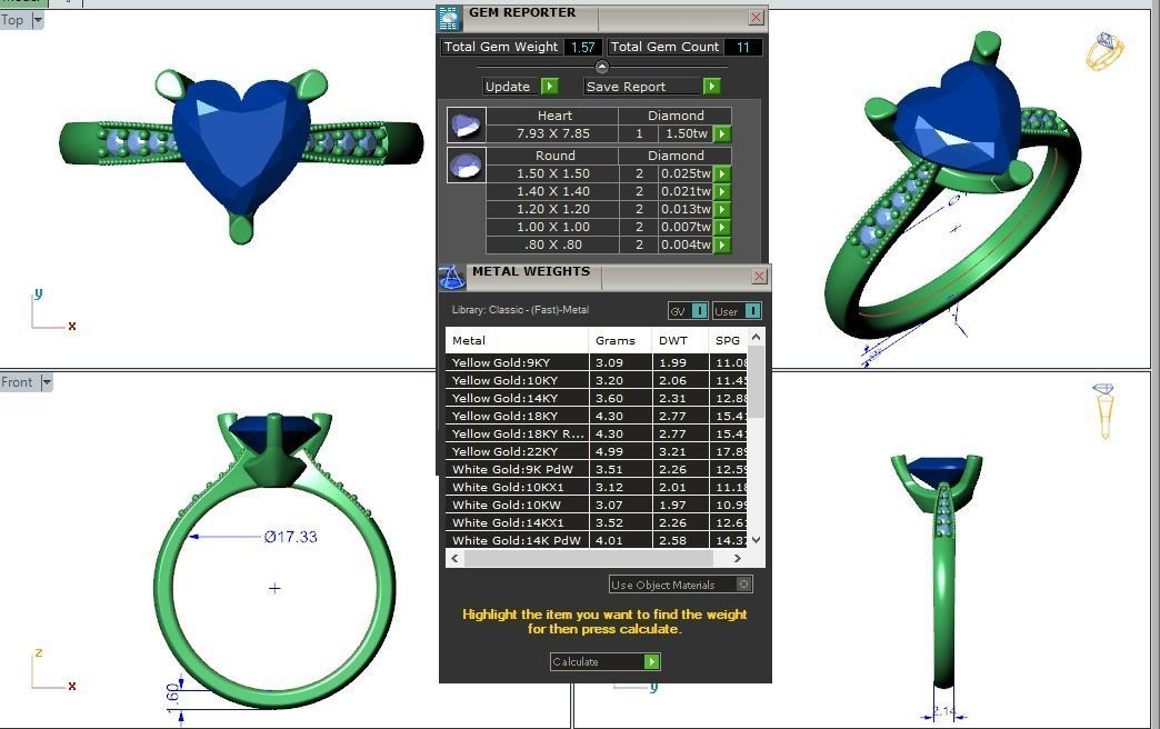 Engagement ring Lara heart  3D print model_1