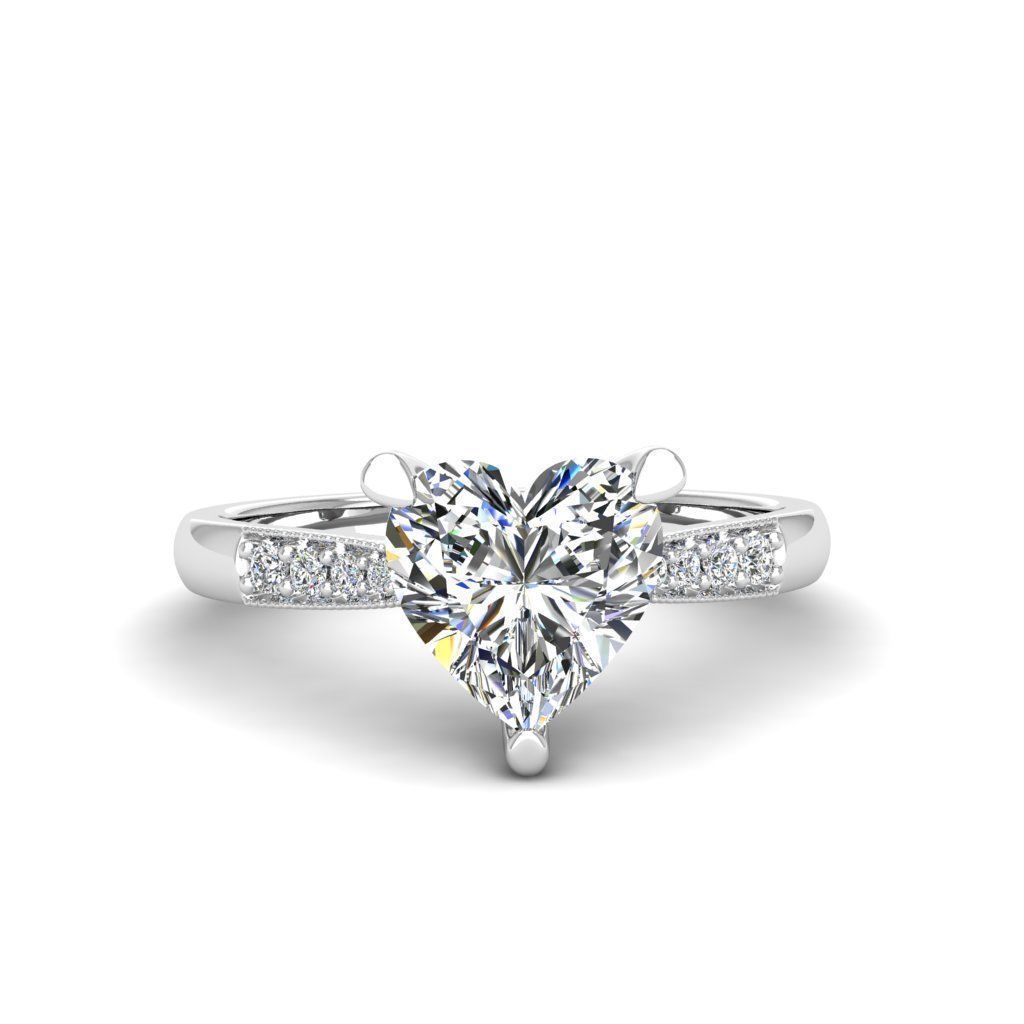 Engagement ring Lara heart  3D print model_11