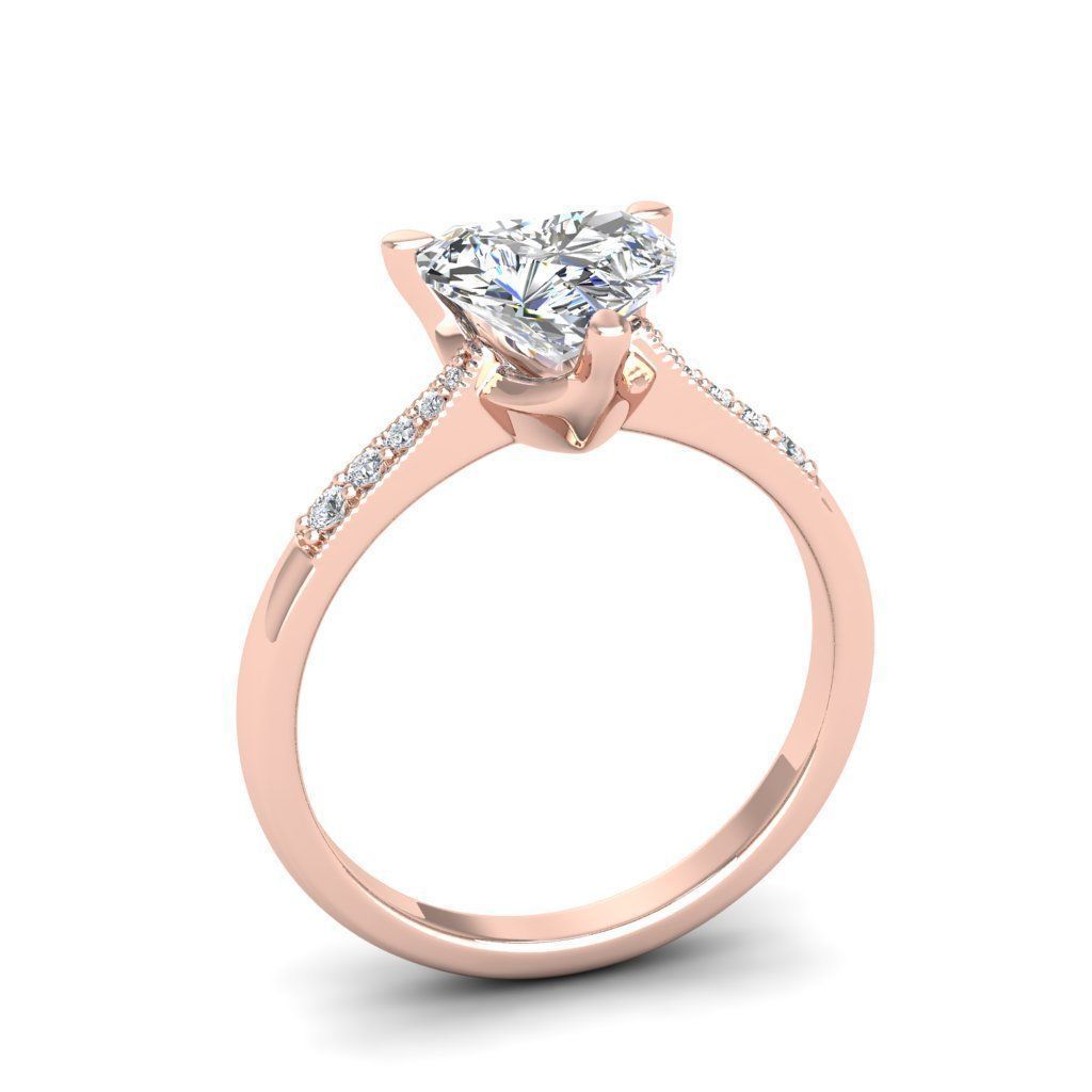 Engagement ring Lara heart  3D print model_7