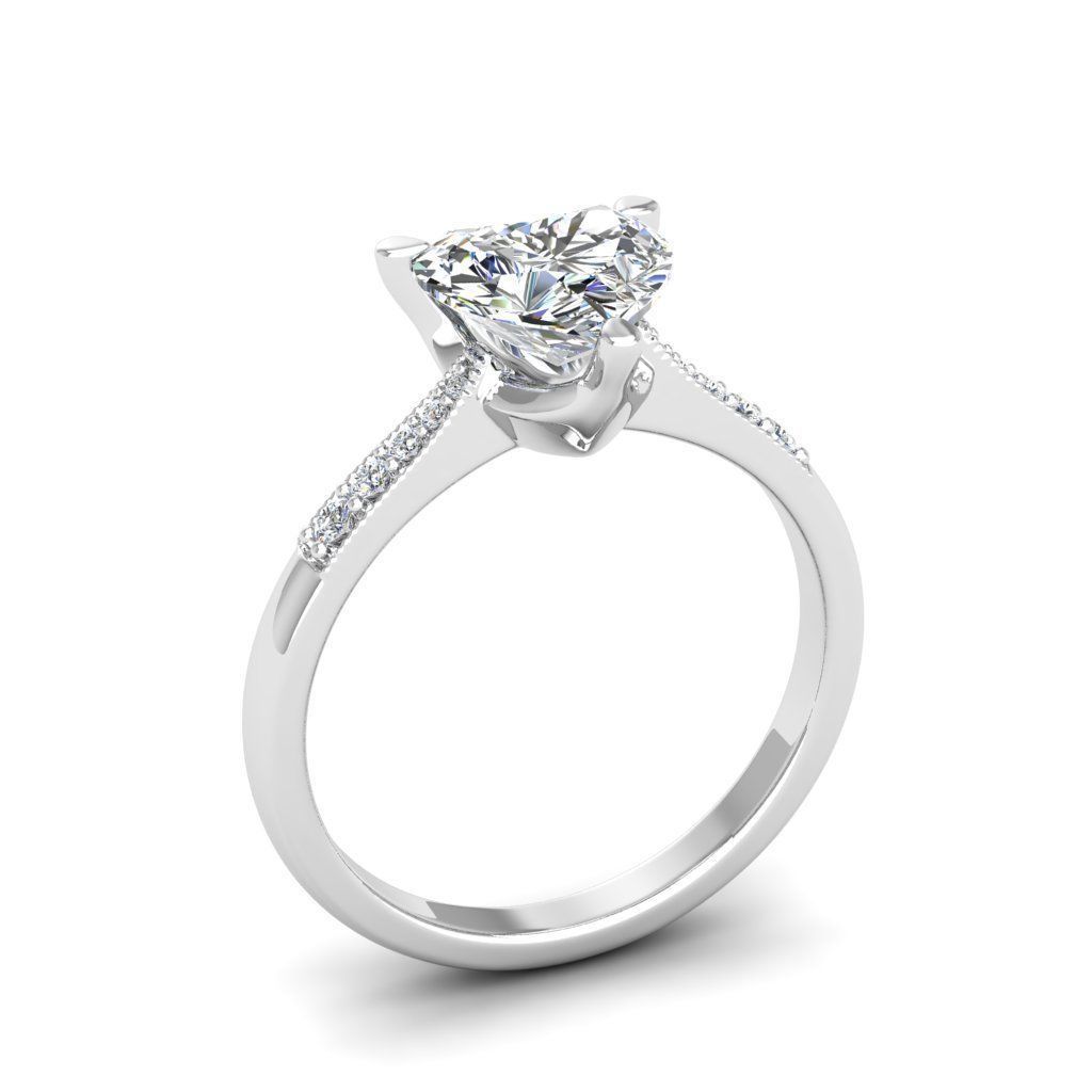 Engagement ring Lara heart  3D print model_8
