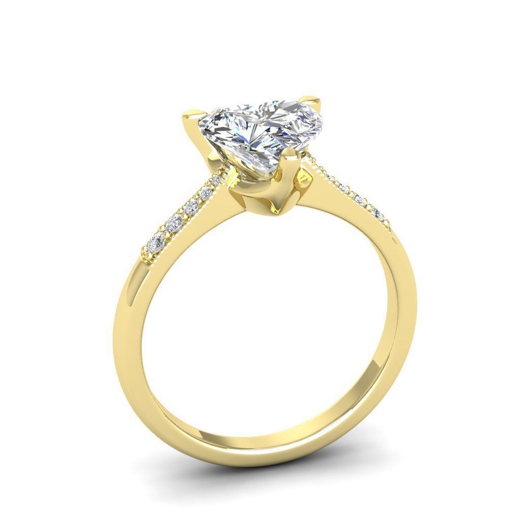 Engagement ring Lara heart  3D print model_4