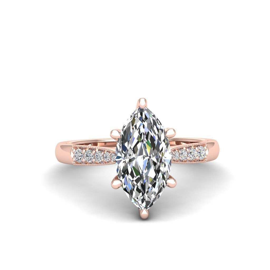 Engagement ring Lara marquise 3D print model_21