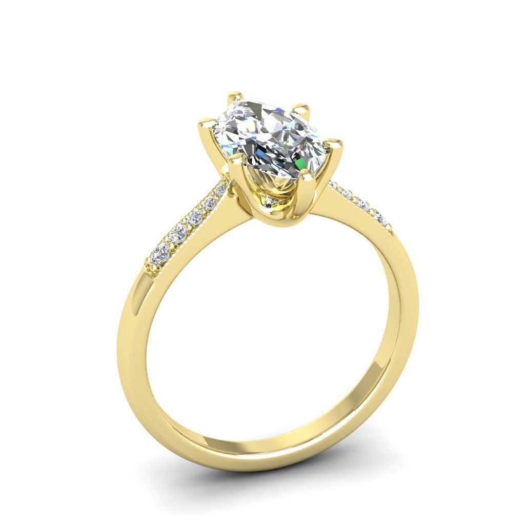 Engagement ring Lara marquise 3D print model_8