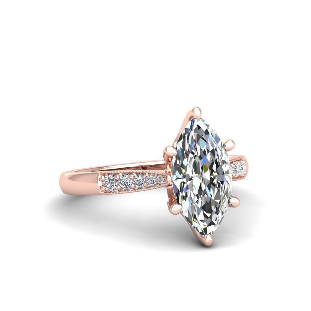 Engagement ring Lara marquise 3D print model_6