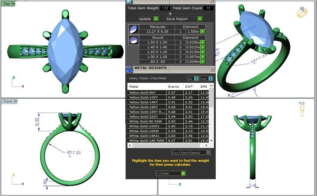 Engagement ring Lara marquise 3D print model_25