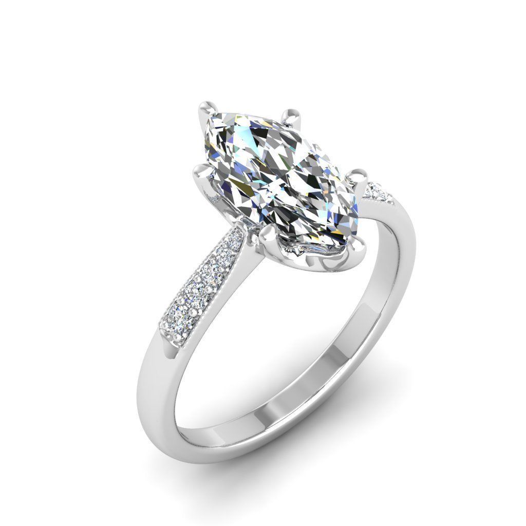Engagement ring Lara marquise 3D print model_17