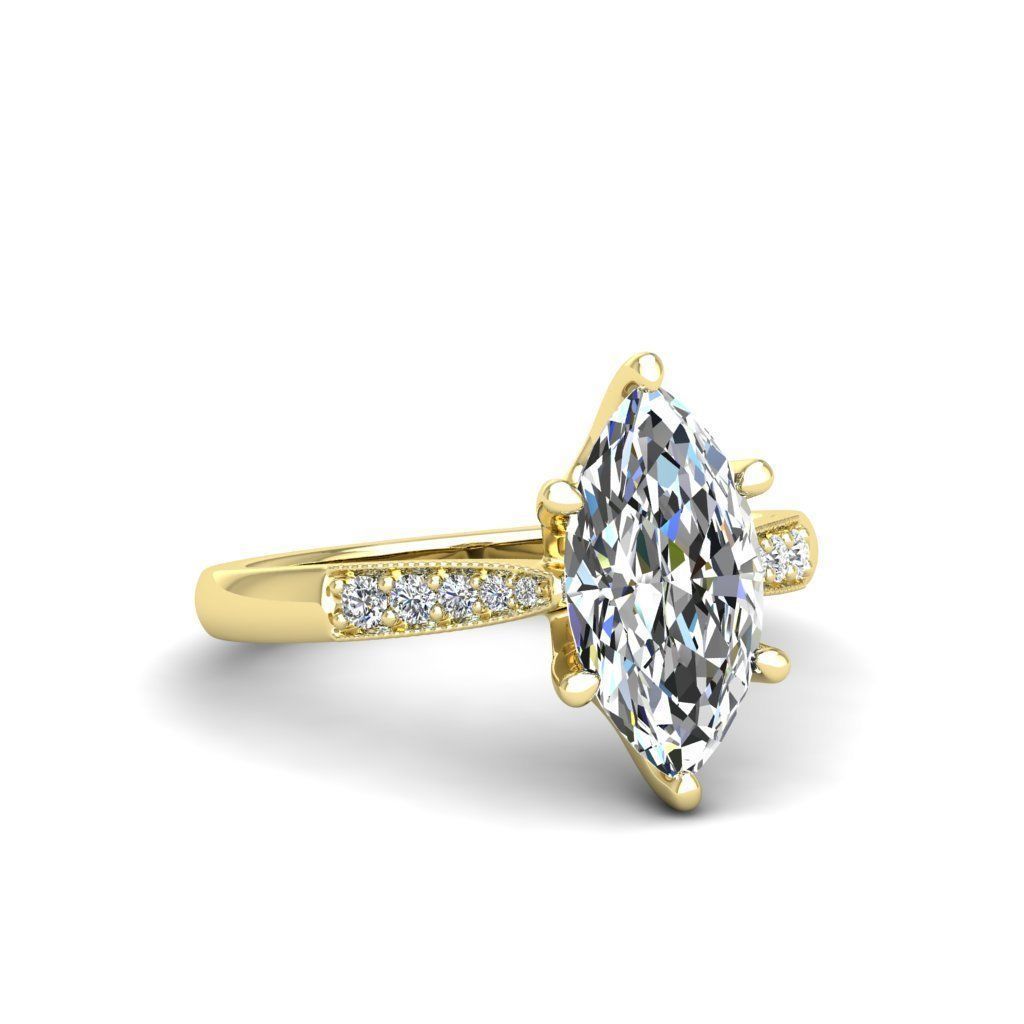 Engagement ring Lara marquise 3D print model_22