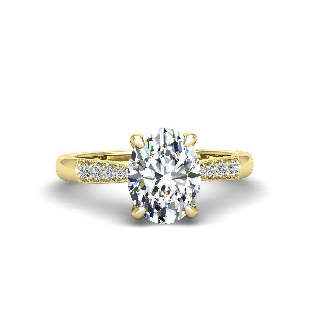 Engagement ring Lara oval 3D print model_26