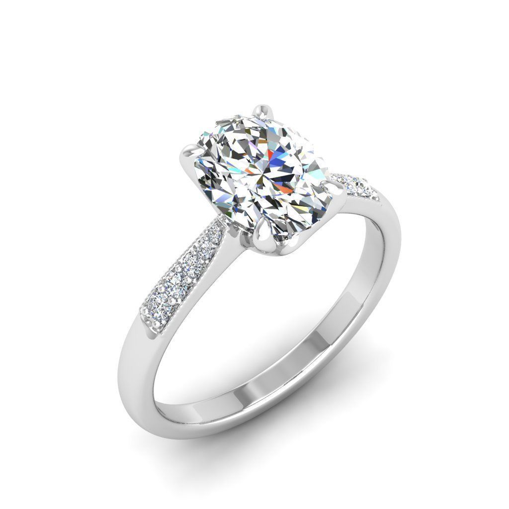 Engagement ring Lara oval 3D print model_6