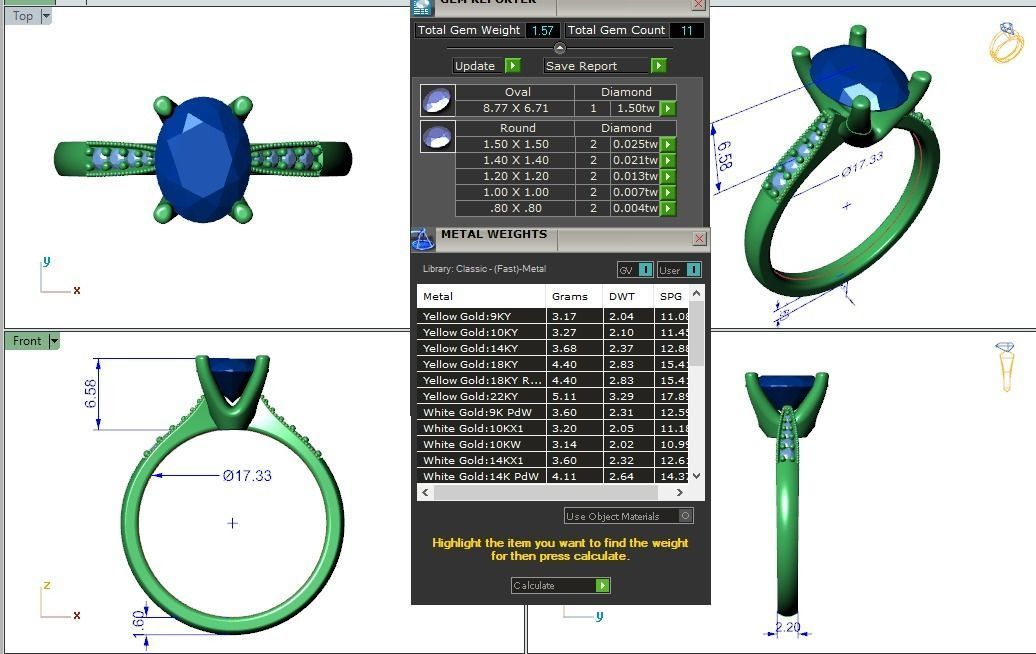 Engagement ring Lara oval 3D print model_4