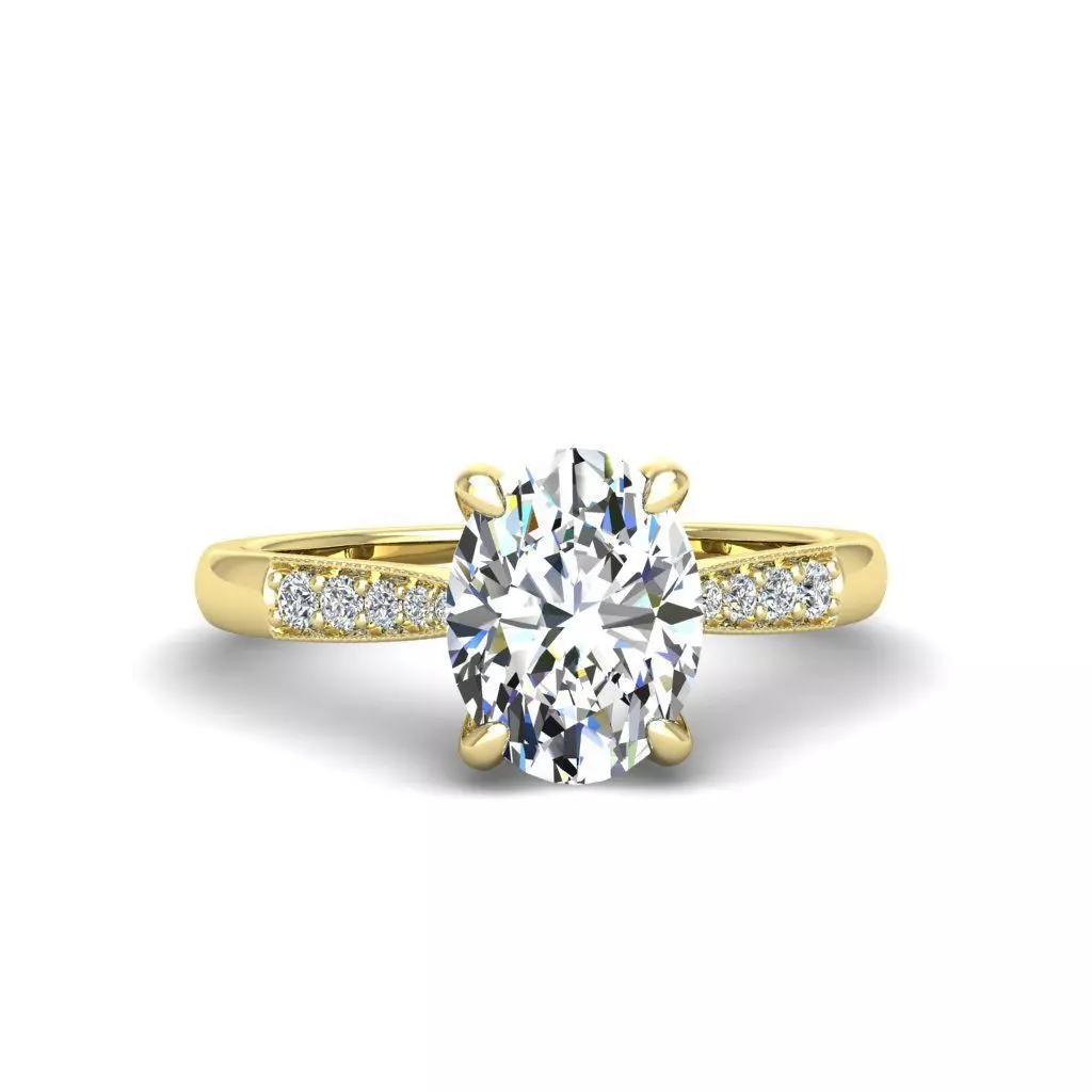 Engagement ring Lara oval 3D print model_0