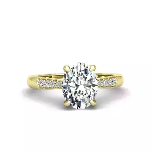 Engagement ring Lara oval 3D print model