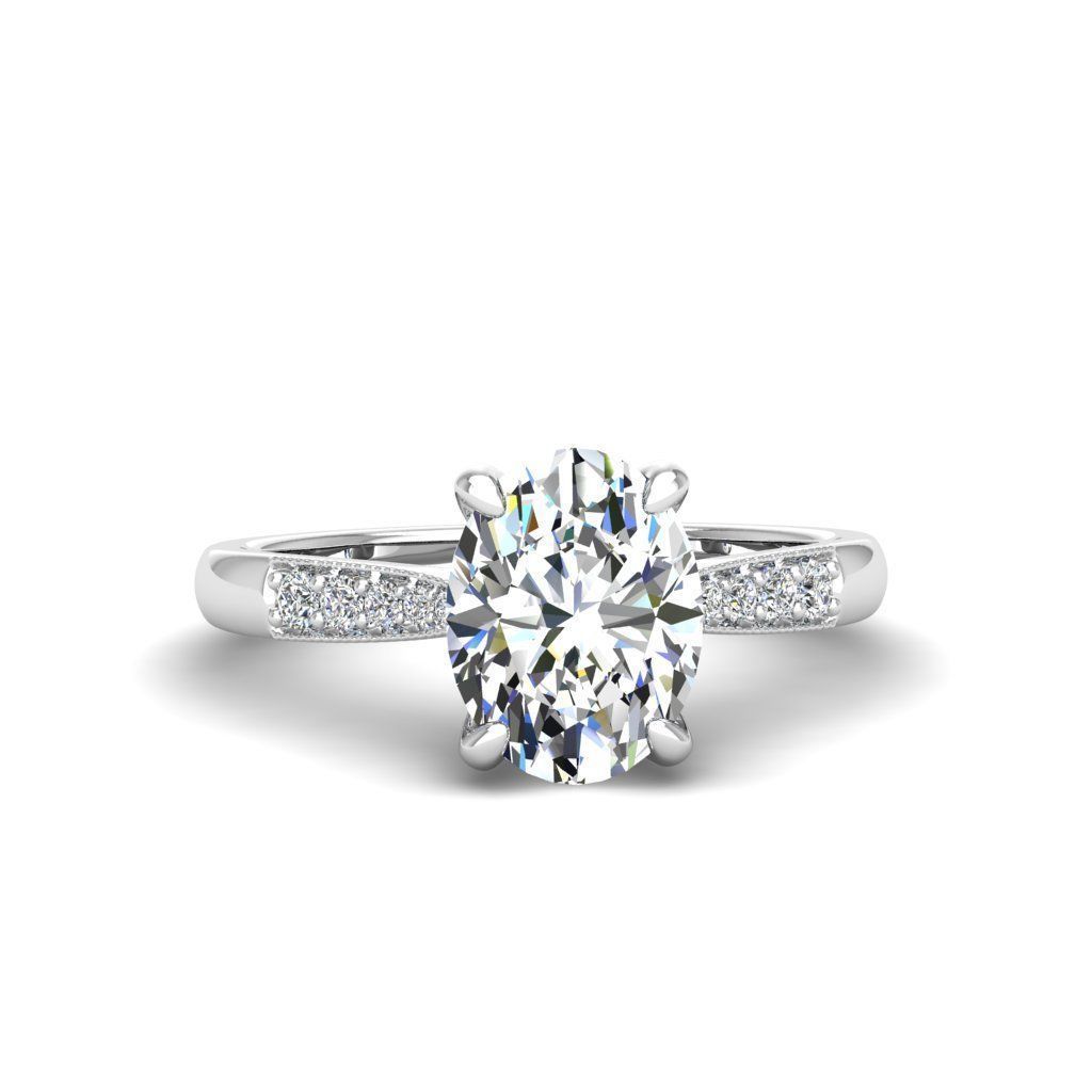 Engagement ring Lara oval 3D print model_15