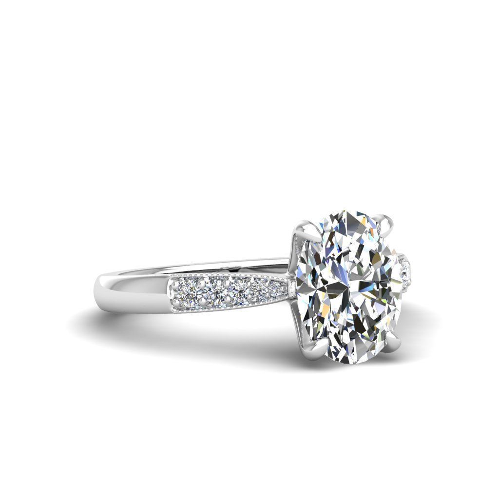 Engagement ring Lara oval 3D print model_18