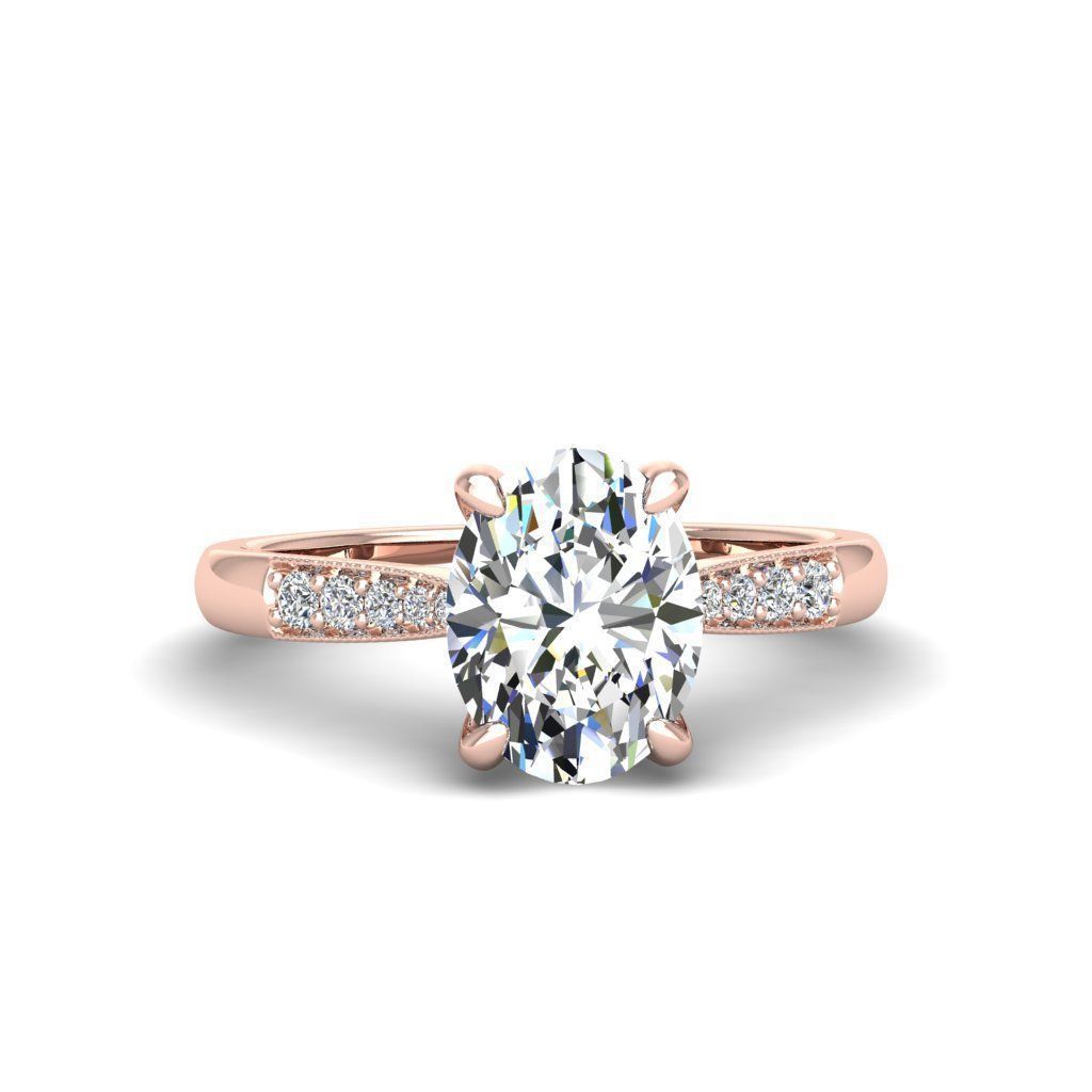 Engagement ring Lara oval 3D print model_24