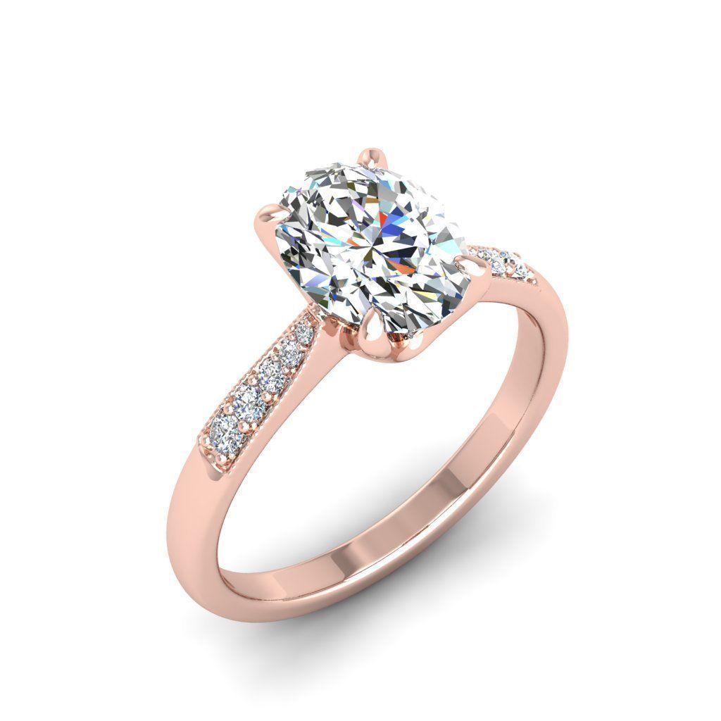 Engagement ring Lara oval 3D print model_16