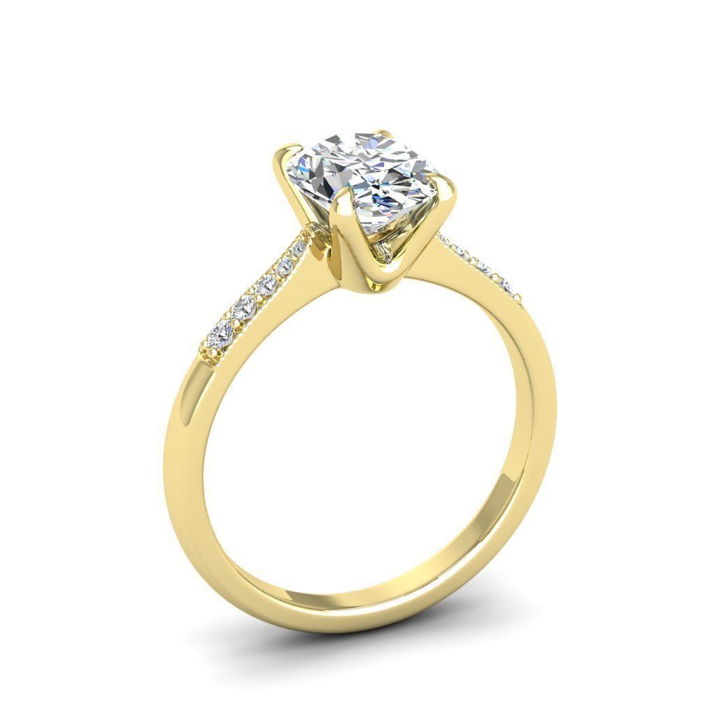 Engagement ring Lara oval 3D print model_20