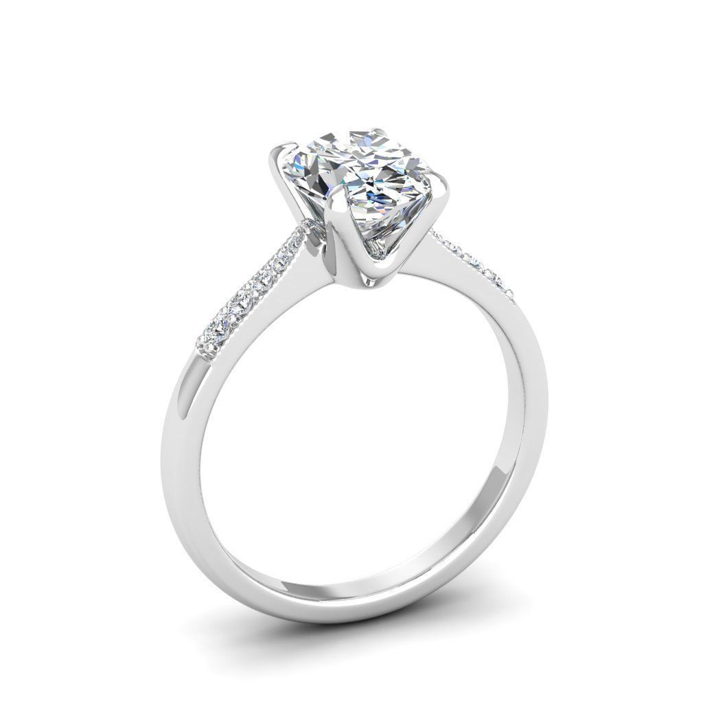 Engagement ring Lara oval 3D print model_25