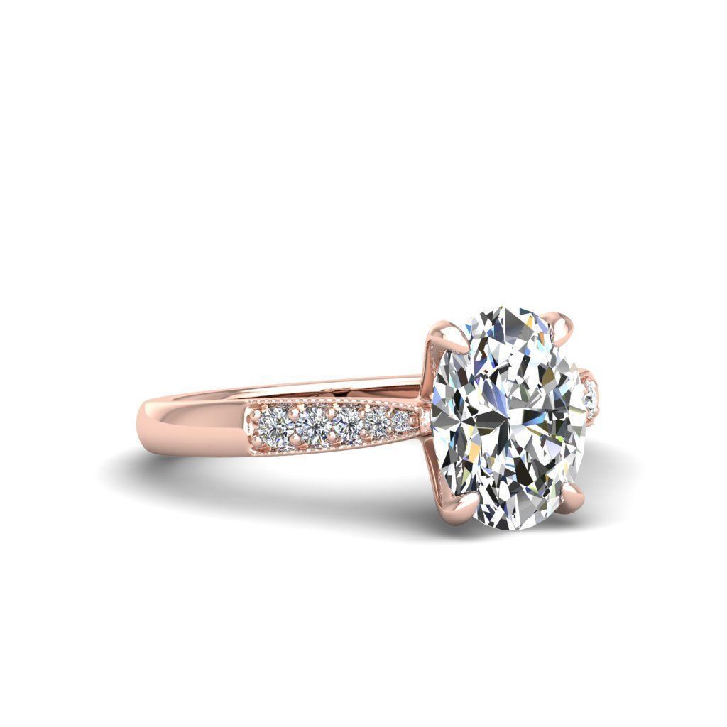 Engagement ring Lara oval 3D print model_21