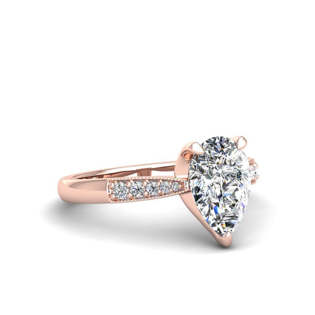 Engagement ring Lara pear 3D print model_7