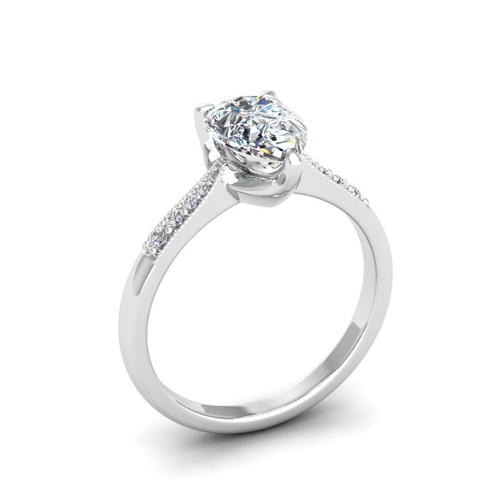 Engagement ring Lara pear 3D print model_24