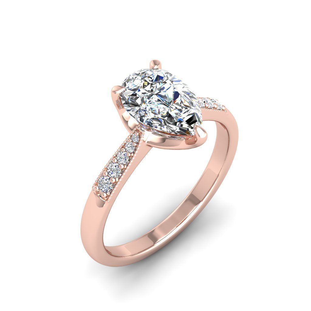 Engagement ring Lara pear 3D print model_12