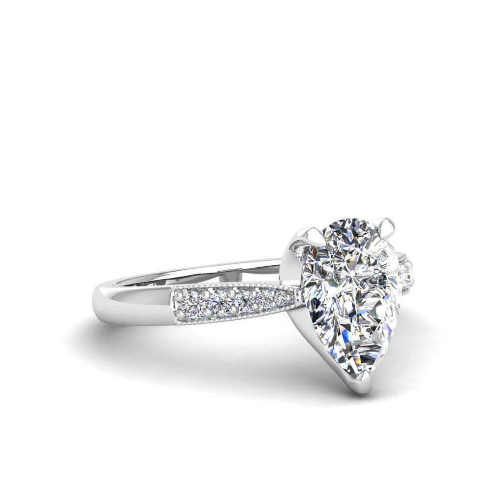 Engagement ring Lara pear 3D print model_28