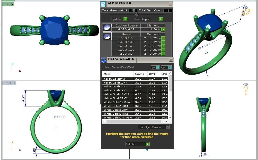 Engagement ring Lara qushion 3D print model_1