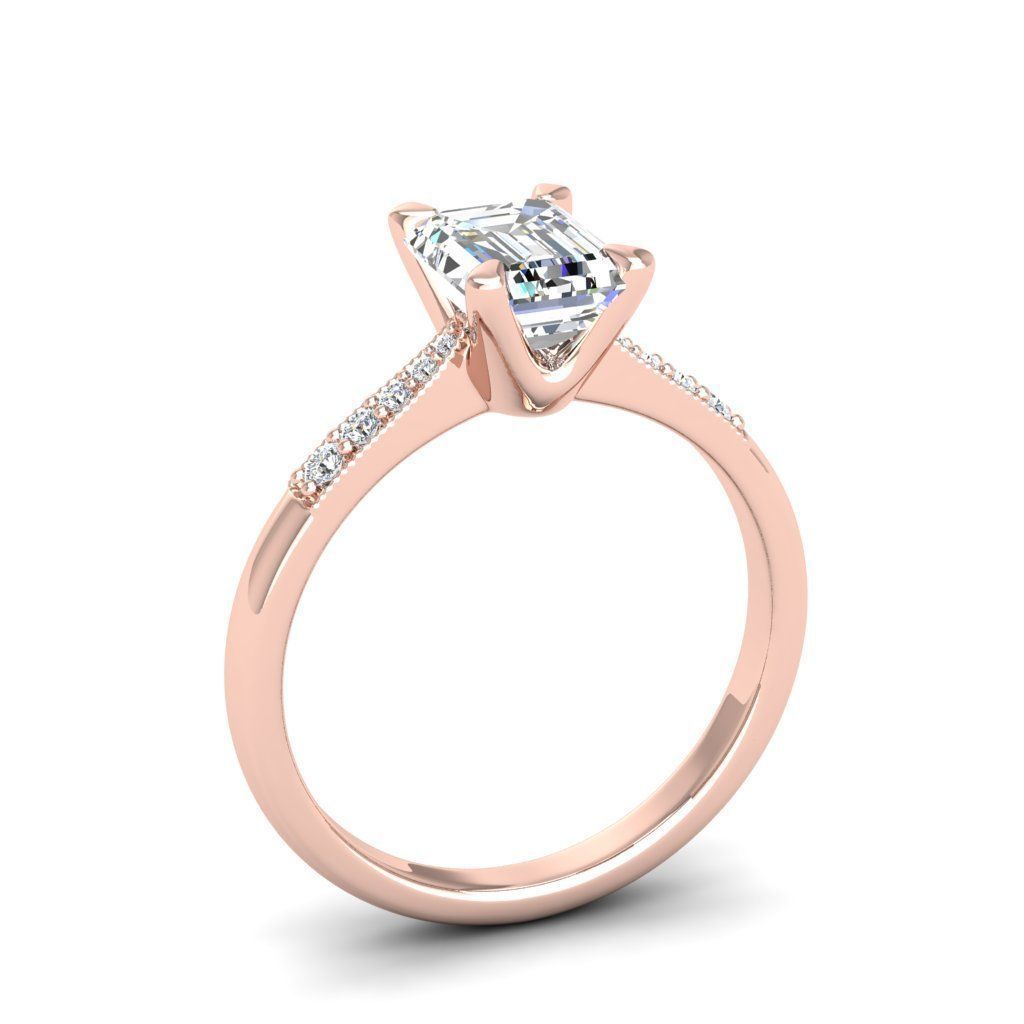 Engagement ring Lara emerald 3D print model_5