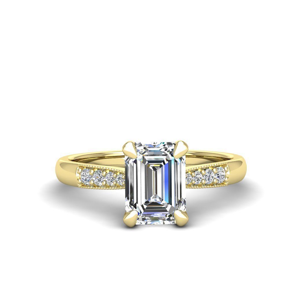 Engagement ring Lara emerald 3D print model_17