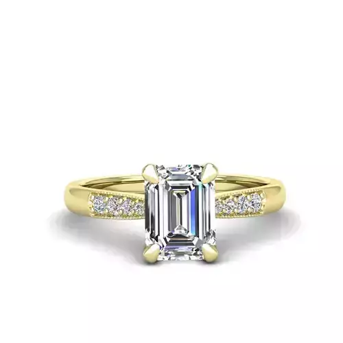 Engagement ring Lara emerald 3D print model