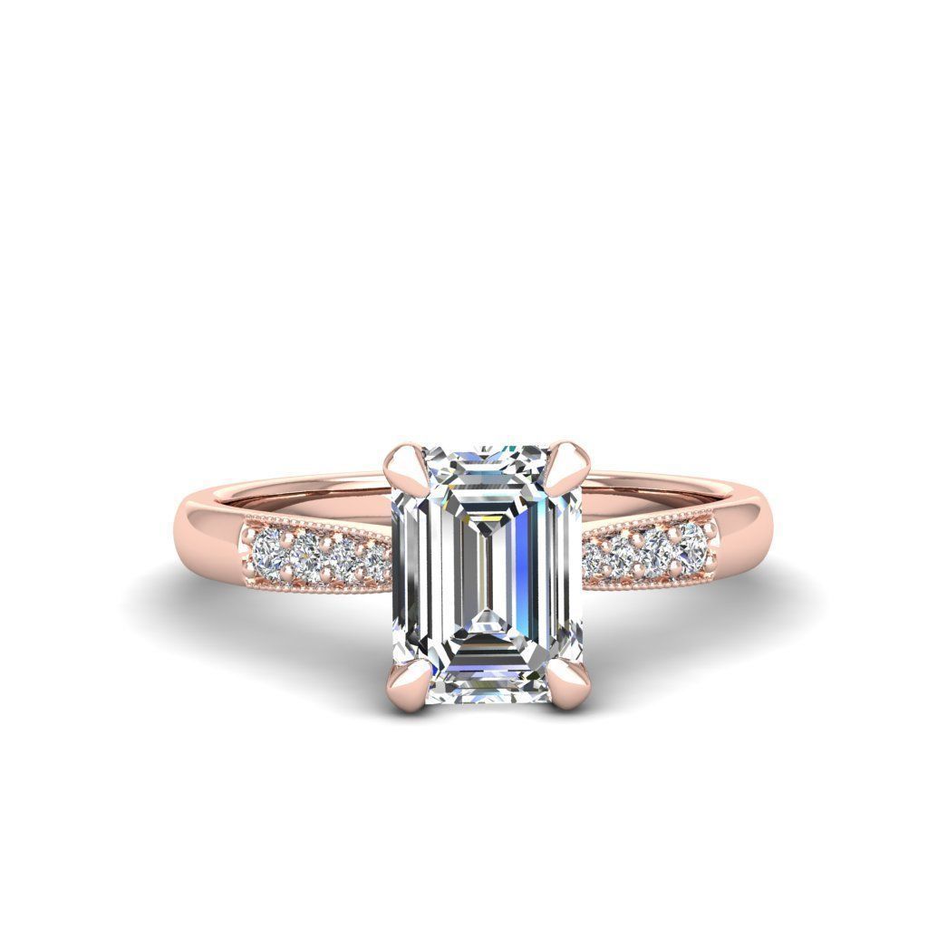 Engagement ring Lara emerald 3D print model_14