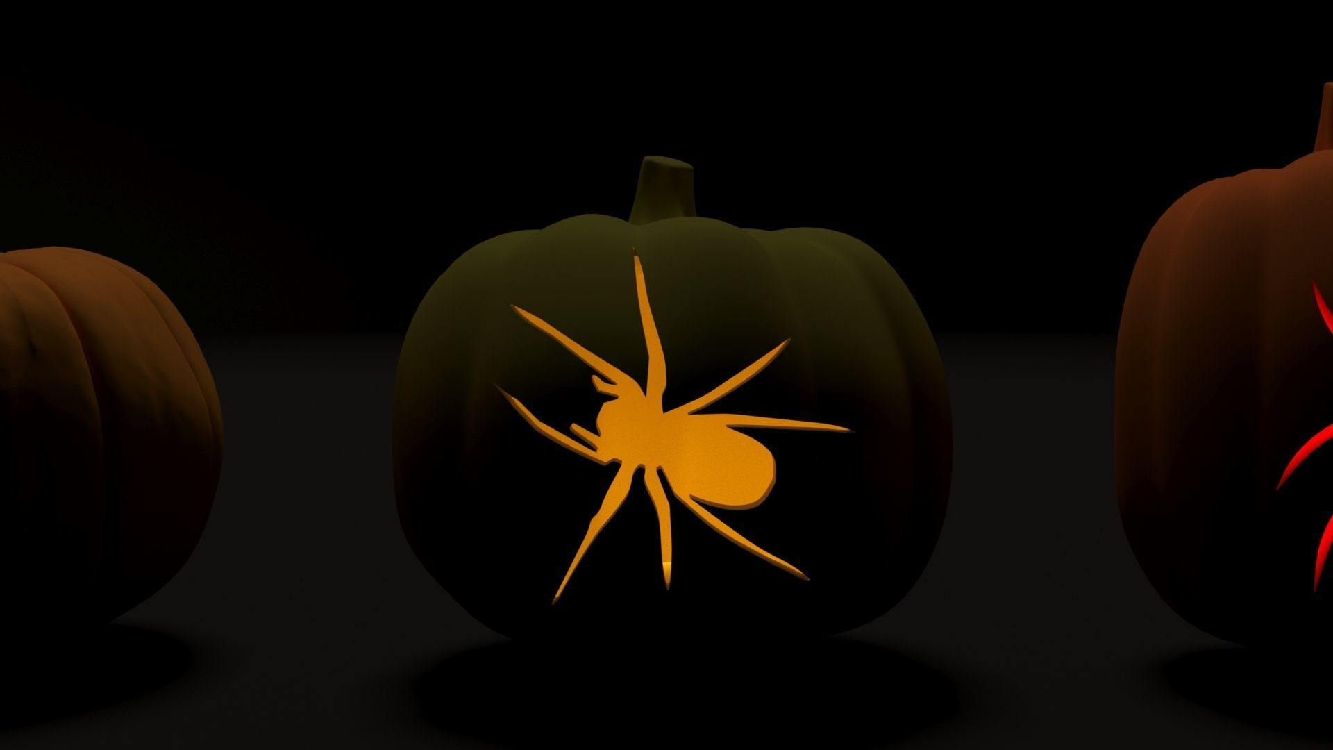Set of Halloween pumpkins 3D print model_19