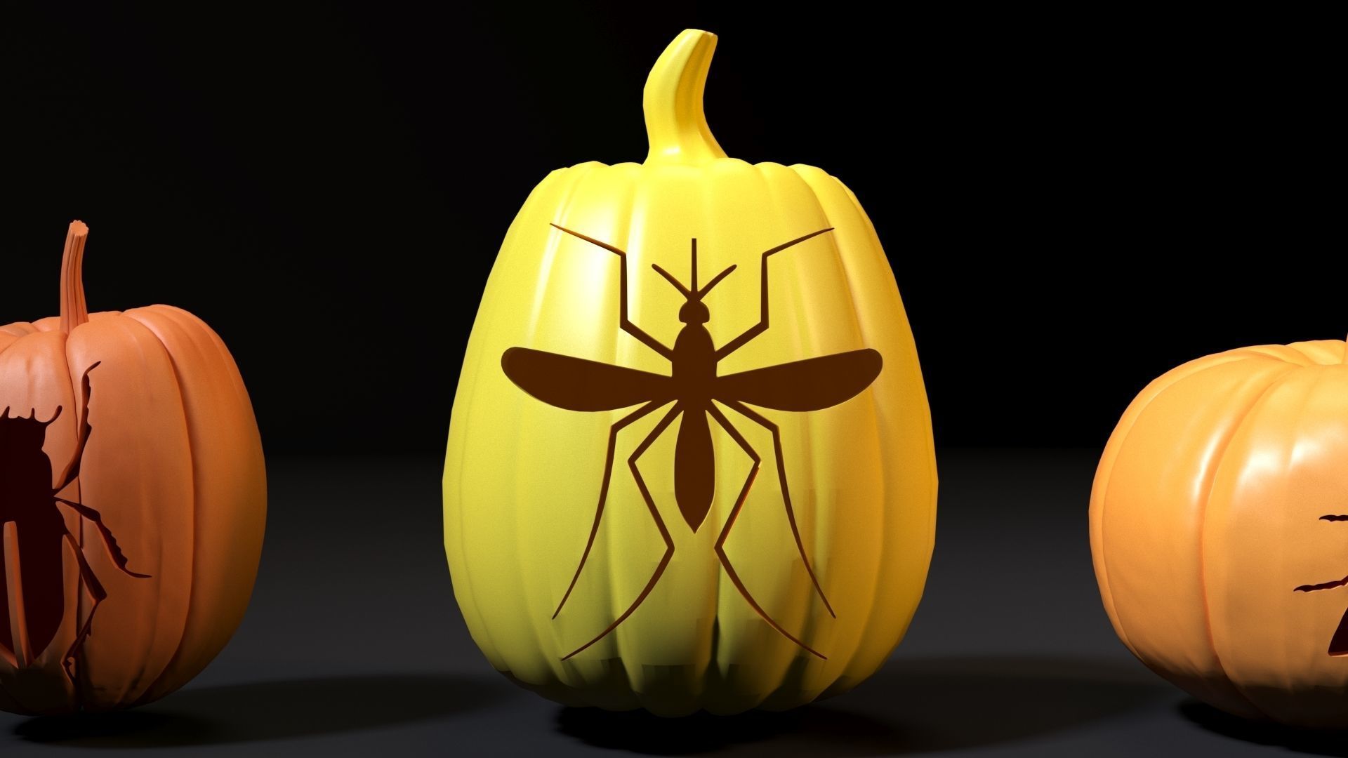 Set of Halloween pumpkins 3D print model_14