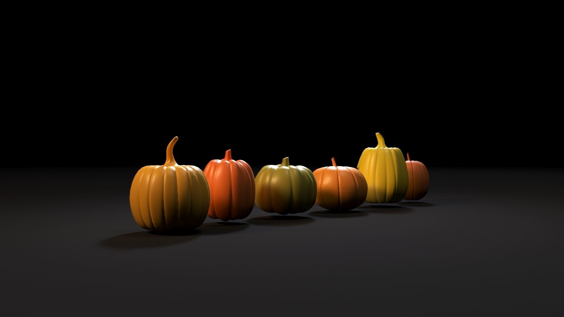Set of Halloween pumpkins 3D print model_4