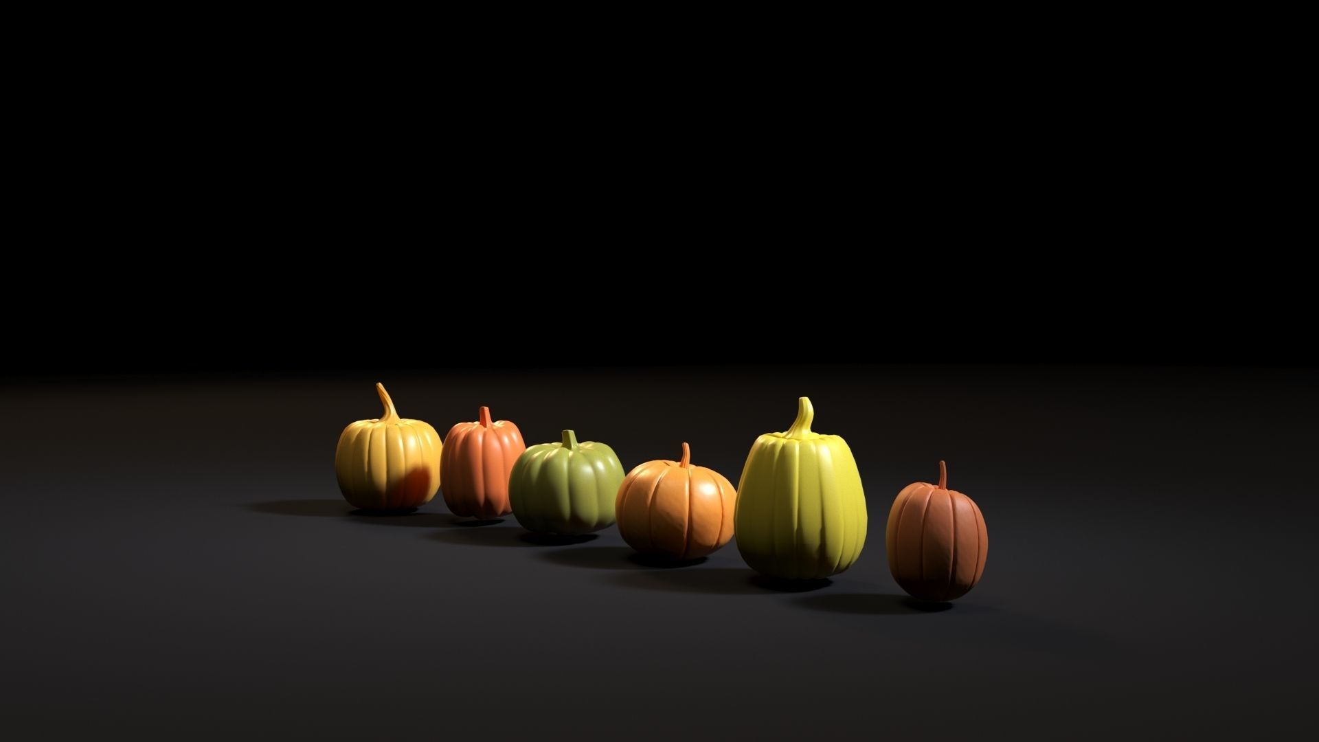 Set of Halloween pumpkins 3D print model_6