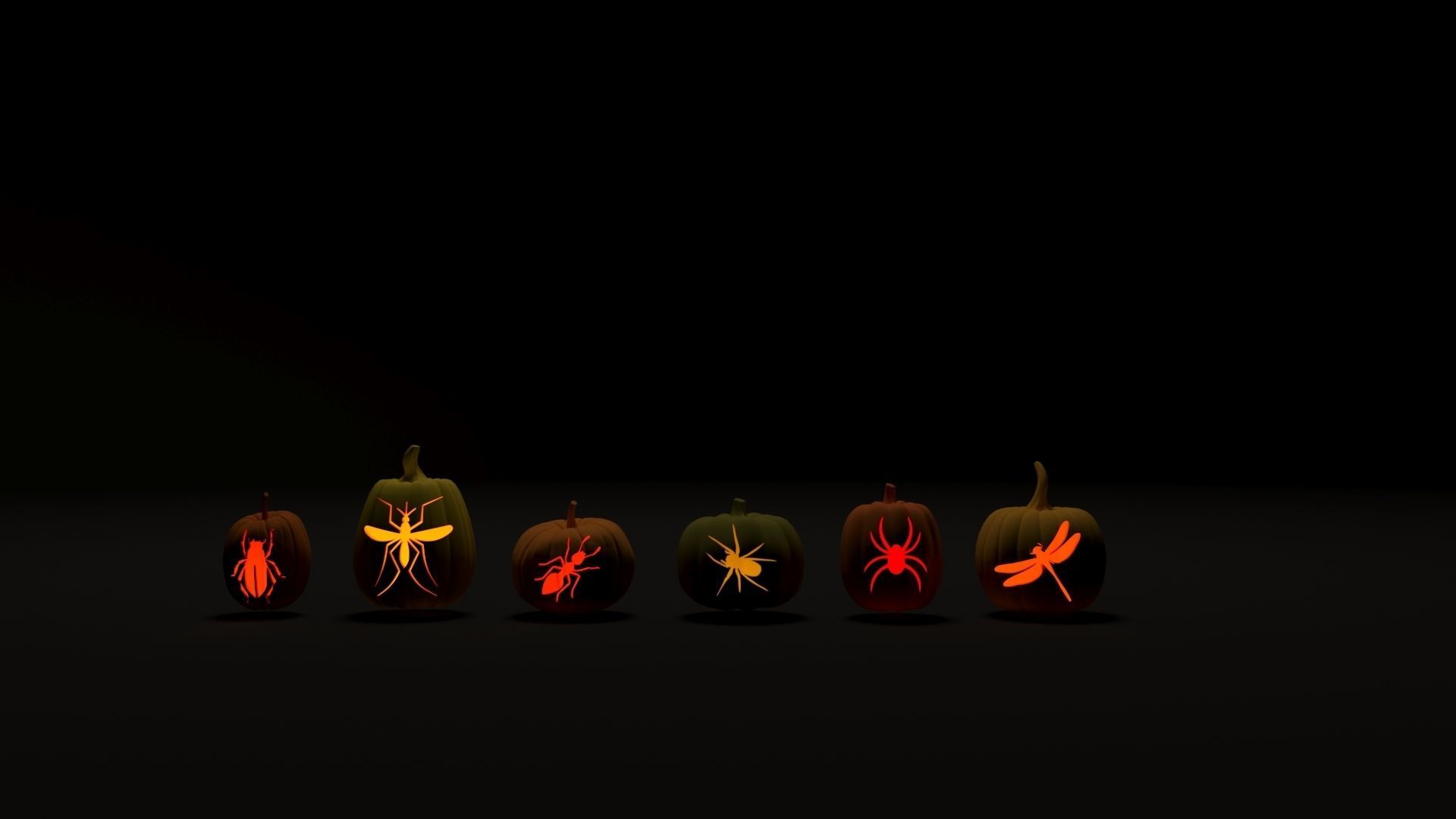 Set of Halloween pumpkins 3D print model_2