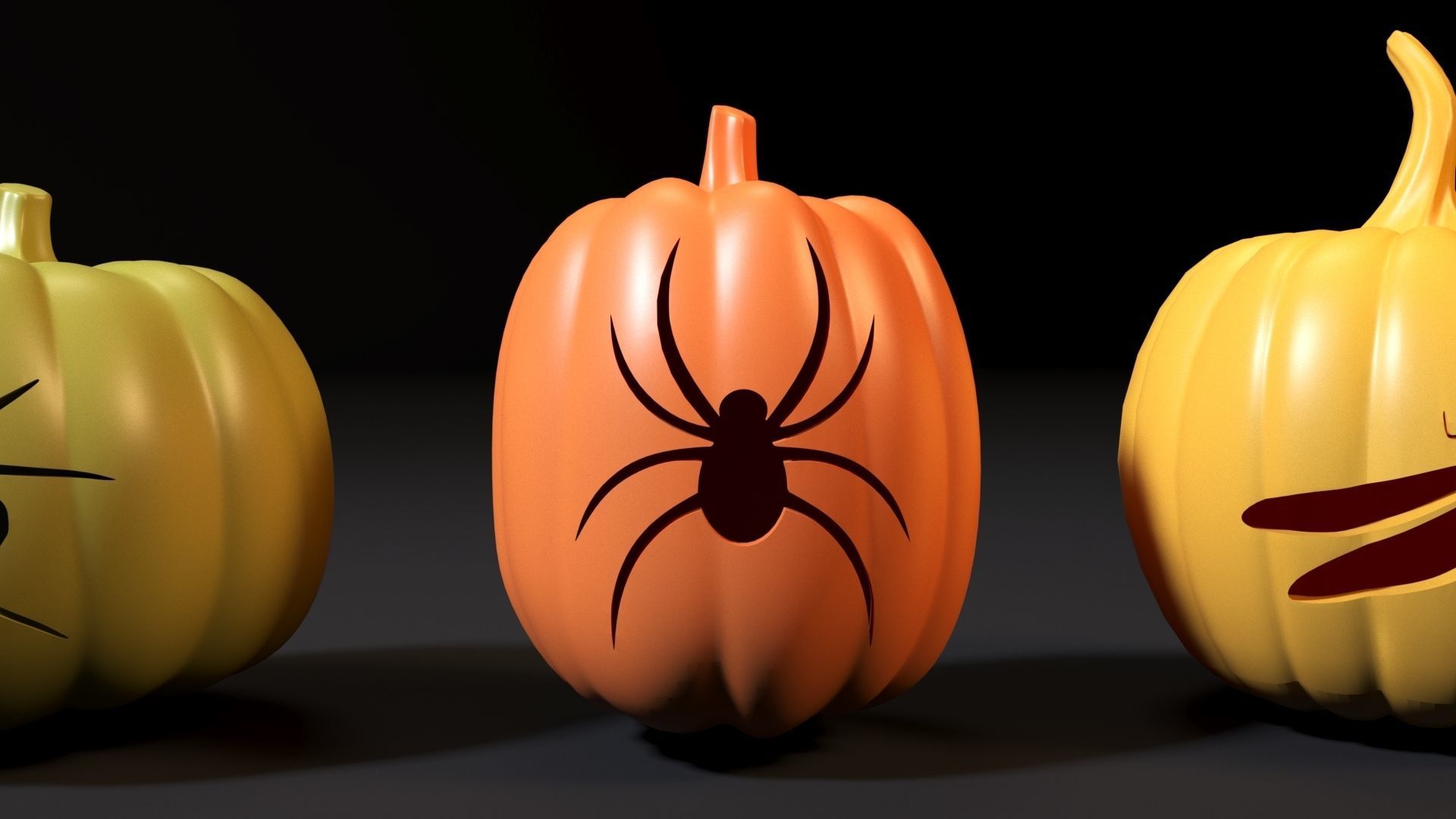 Set of Halloween pumpkins 3D print model_11
