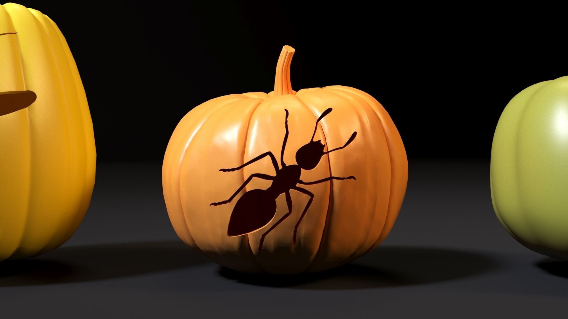Set of Halloween pumpkins 3D print model_13