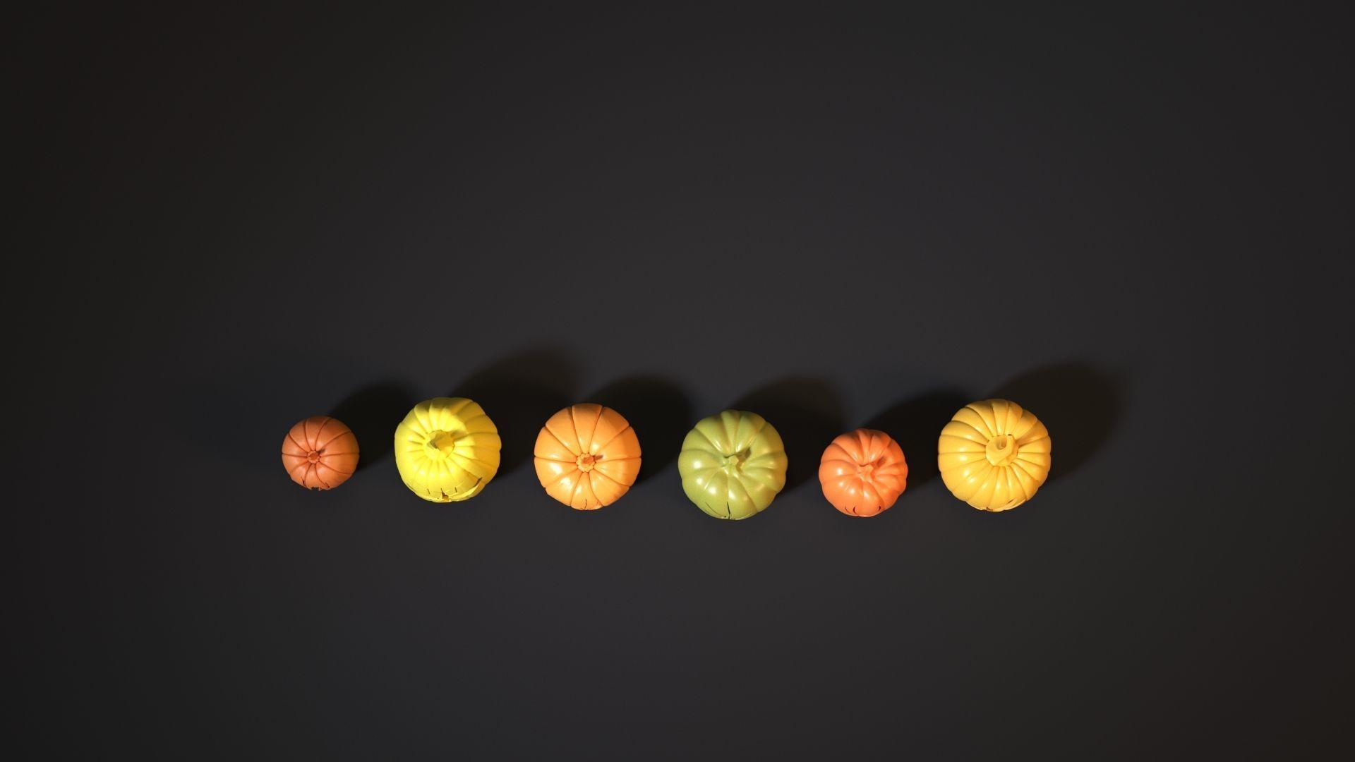 Set of Halloween pumpkins 3D print model_9