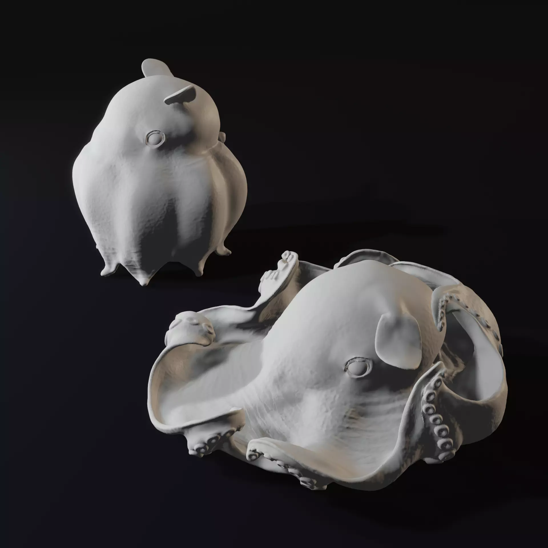 Flap jack Octopus Umbrella and Adorabilis 3D Print Model 3D print model_0