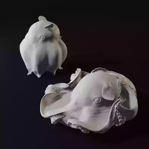 Flap jack Octopus Umbrella and Adorabilis 3D Print Model 3D print model