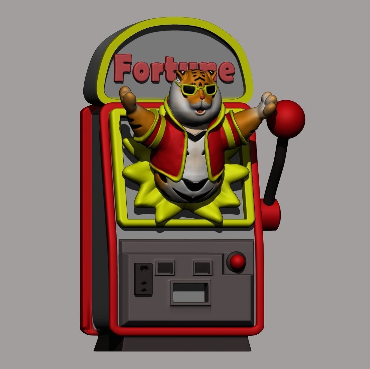 Fortune Tiger Slot Machine 3D print model_6