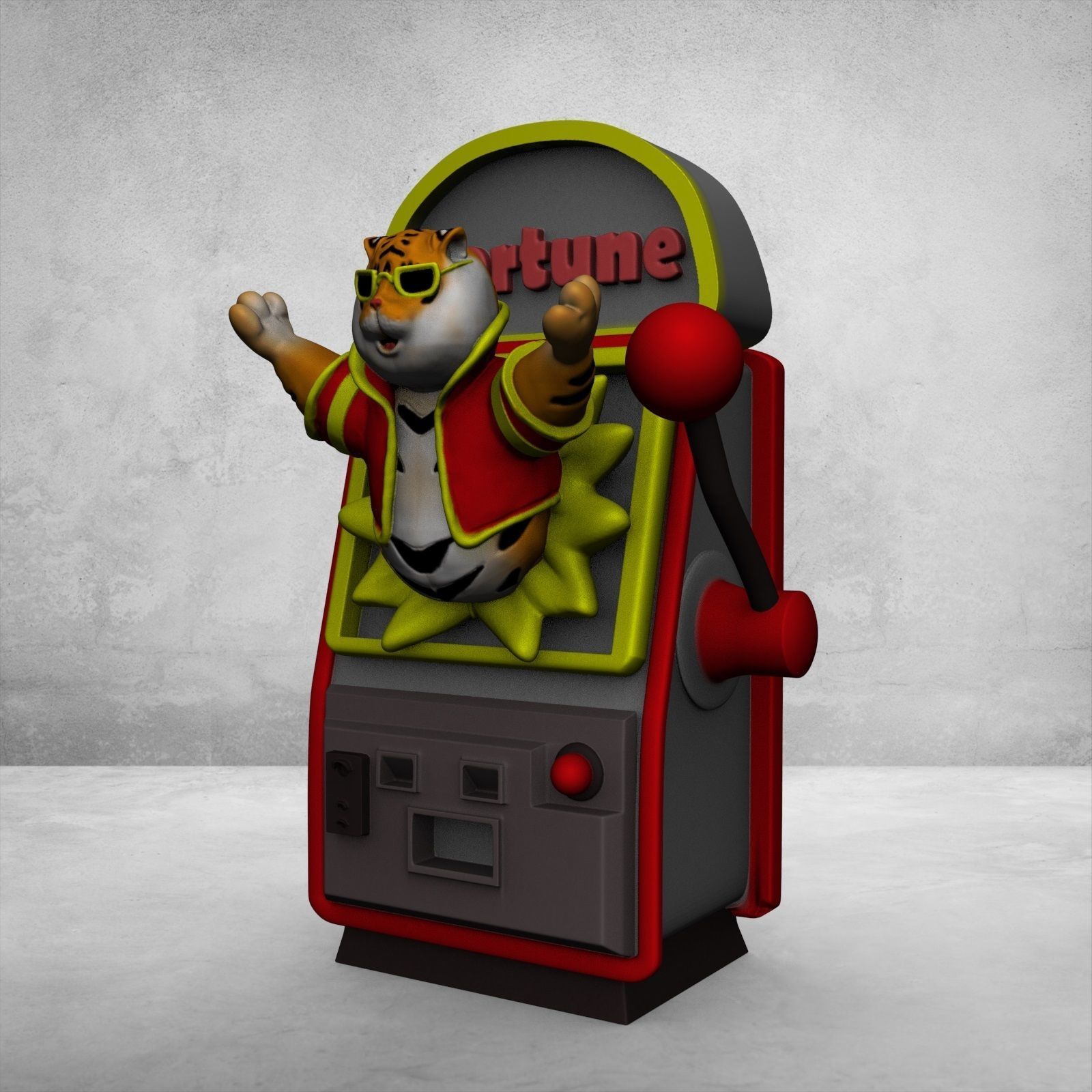 Fortune Tiger Slot Machine 3D print model_4