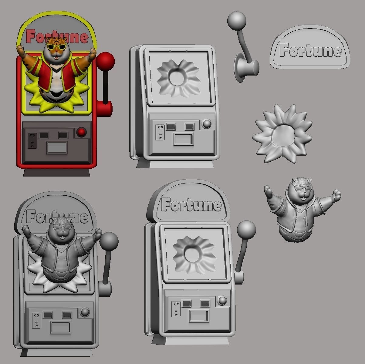 Fortune Tiger Slot Machine 3D print model_8
