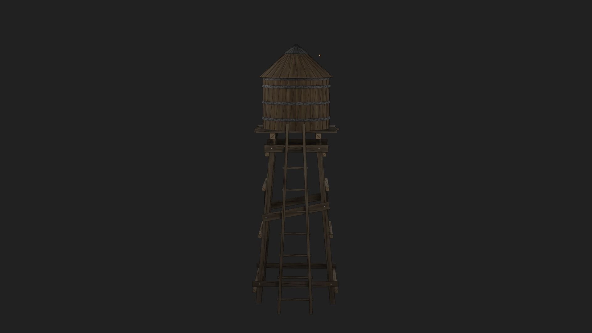 Water Tank Low-poly 3D model_6